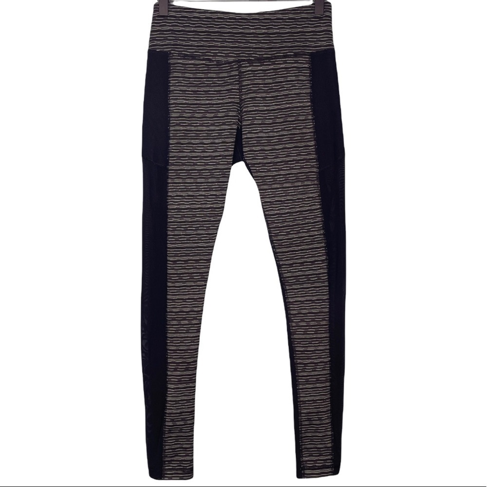 90 Degree By Reflex Gray & Black With Mesh Side Panels Leggings Small Gym